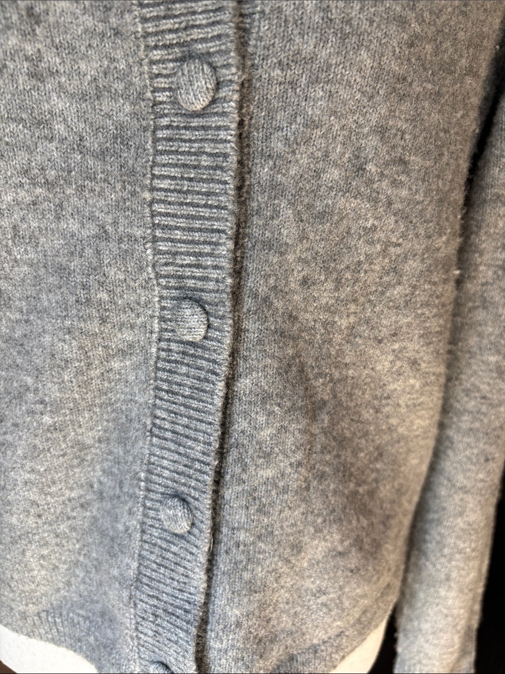 Marled Gray Ruffle-Collar Button Cardigan - Picture 7 of 8
